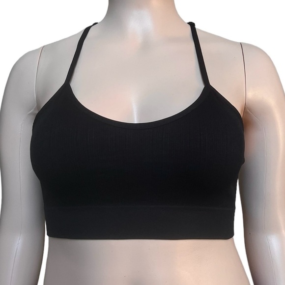 Plus Size Tattoo Mesh Racerback Black Bralette 1X/2X - Picture 3 of 10